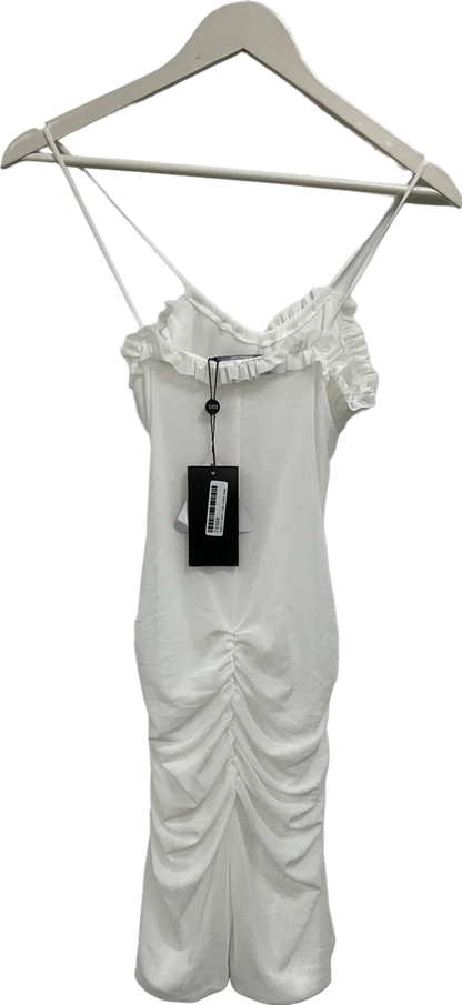 Ego White Frill Mini Dress UK S