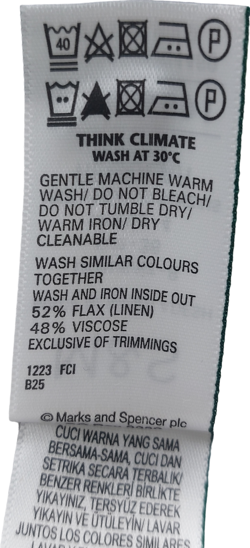 M&S White Striped Wide Leg High Rise Trousers UK 8