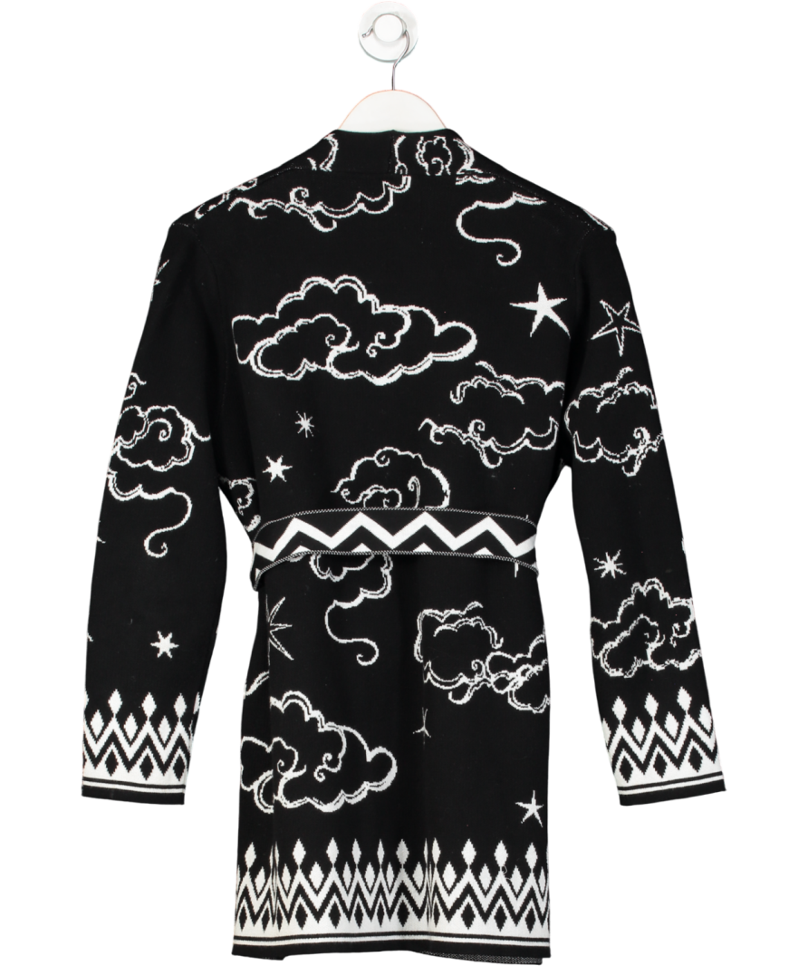 Hayley Menzies Black White Belted Iconic Cotton Cardigan UK S