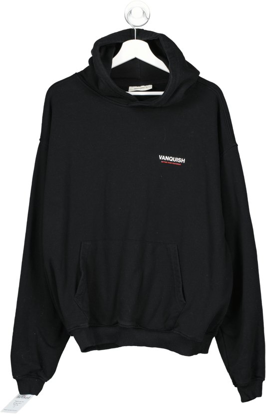 Vanquish Black Essential Oversized Pullover Hoodie UK L