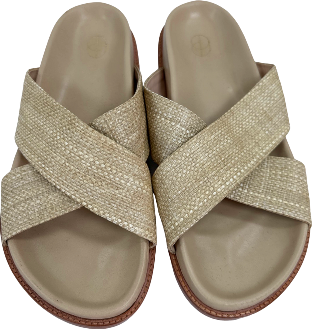 Porte & Paire Beige Woven Leather Sandals EU 42 UK 9