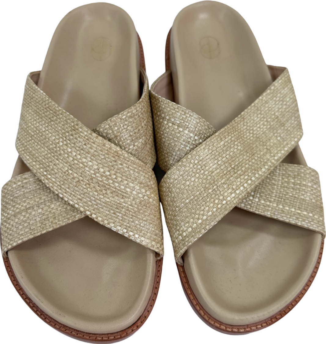 Porte & Paire Beige Woven Leather Sandals EU 42 UK 9