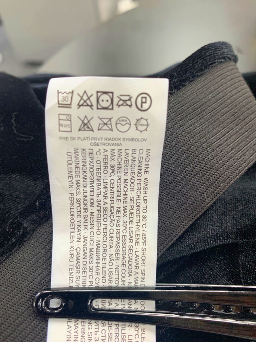 Mango Black Velvet Wide-Leg Trousers UK S