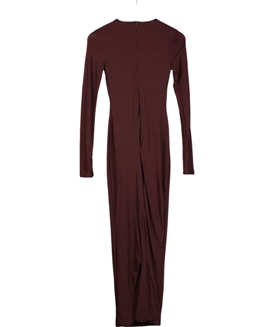 Club L Brown Wonder Bodycon Long Sleeve Maxi Dress UK 4
