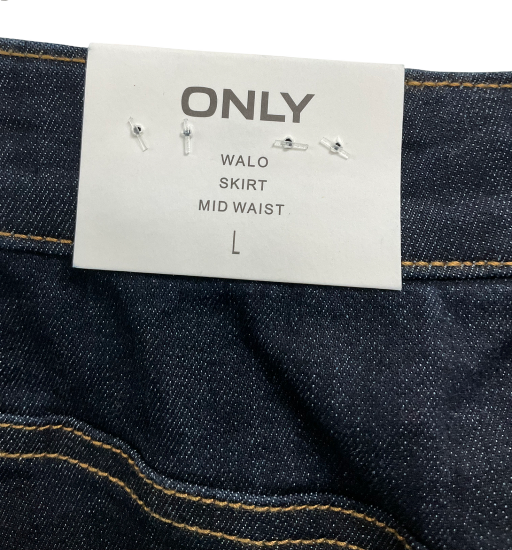 Only Blue Walo Mid Waist Skirt UK L