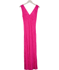 omnes Iris Maxi Dress In Cerise Pink UK 10