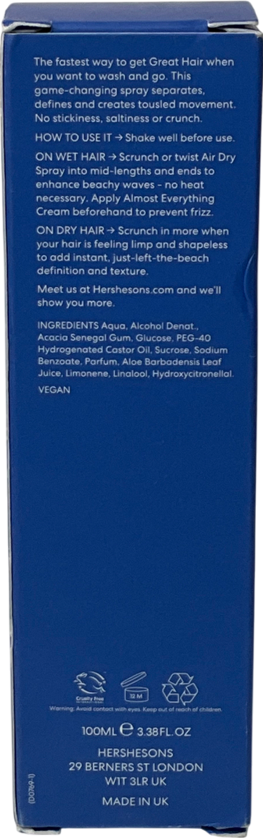 hershesons Air Dry Spray 100ml