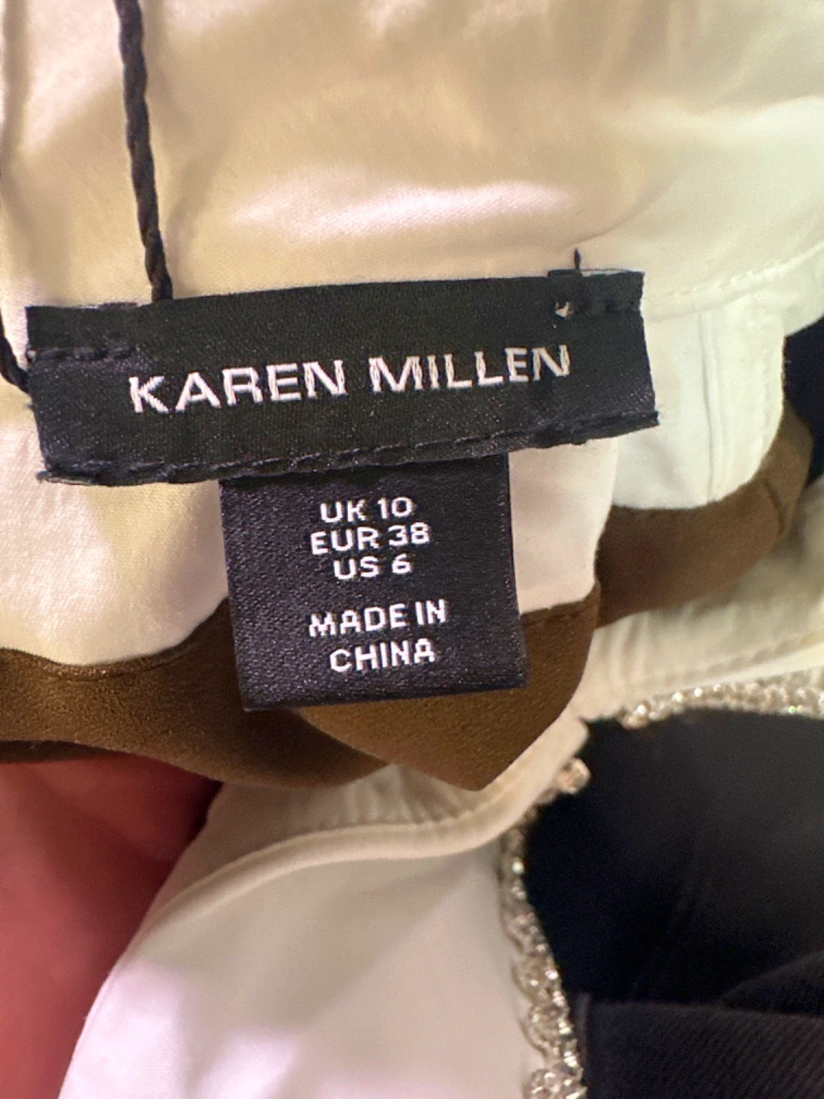 Karen Millen Gun Metal Sequin Woven Long Sleeve Crop Top UK 10