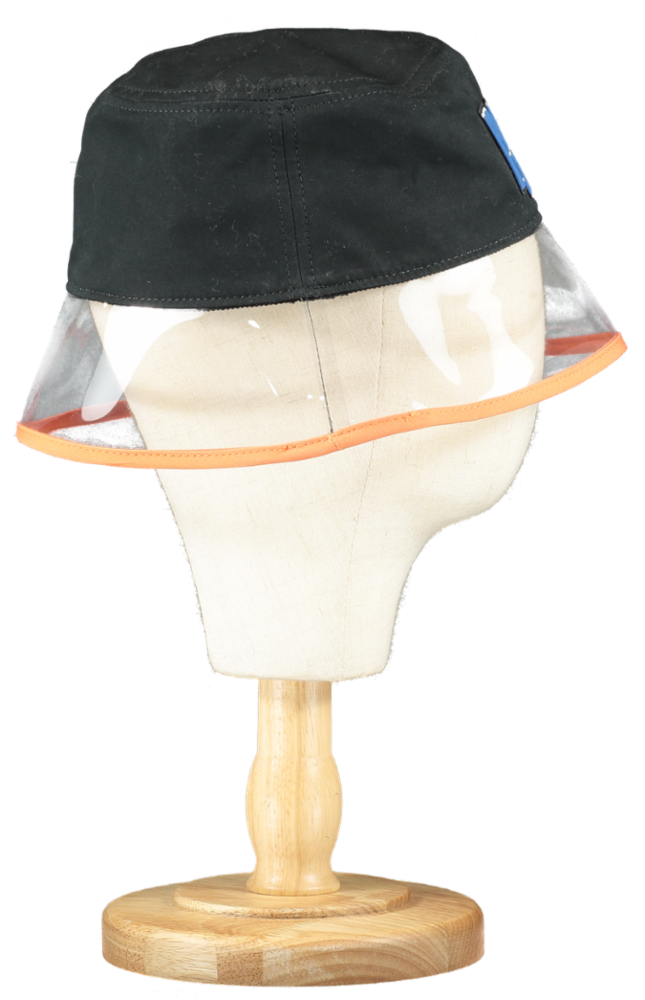 Prada Black Cotton Logo Bucket Hat One Size