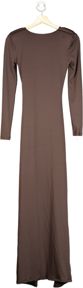 Rick Owens Brown Long Sleeve Maxi Dress UK 10