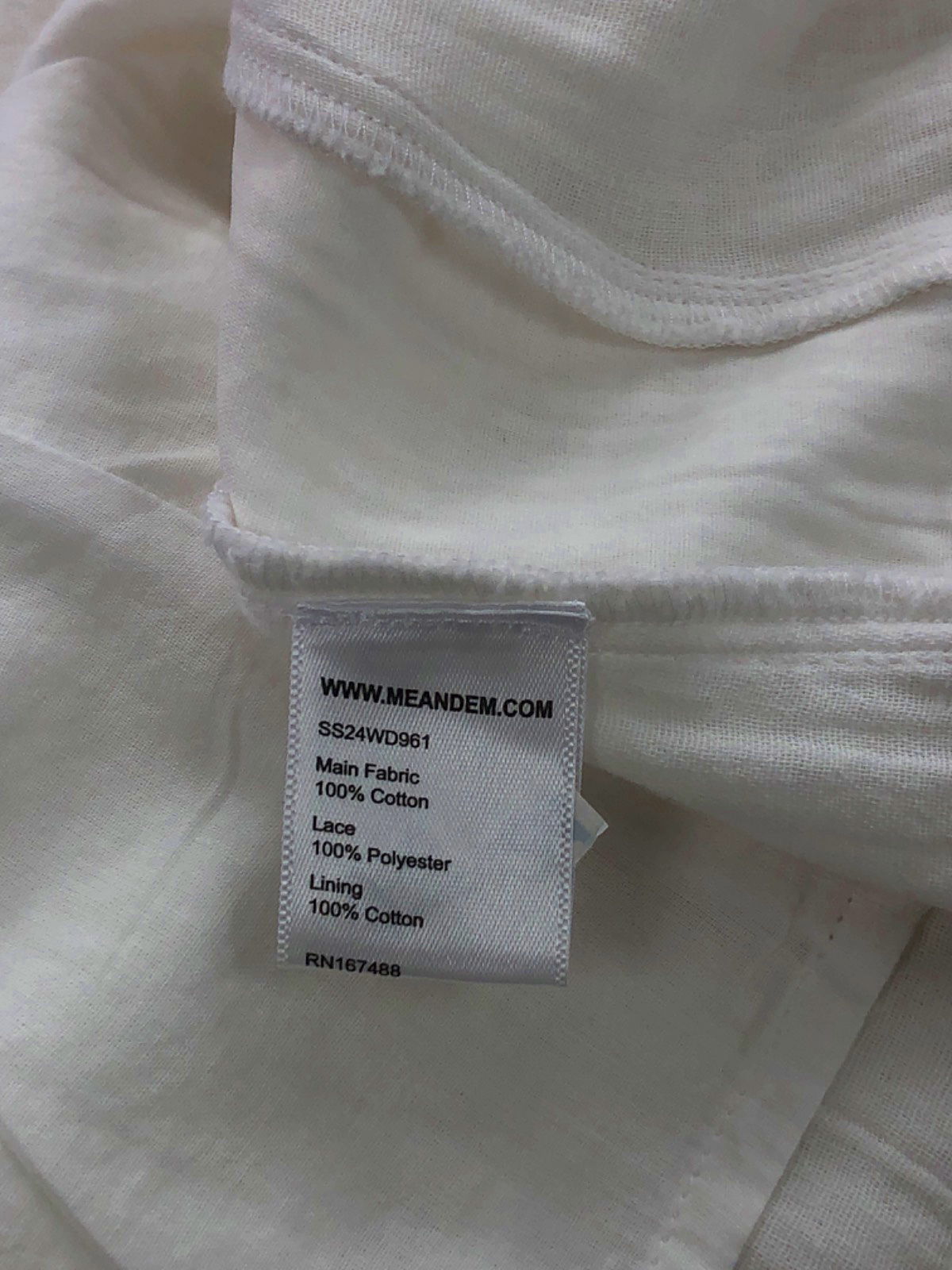 ME+EM White Cheesecloth Frill Short Swing Dress Cotton UK 14