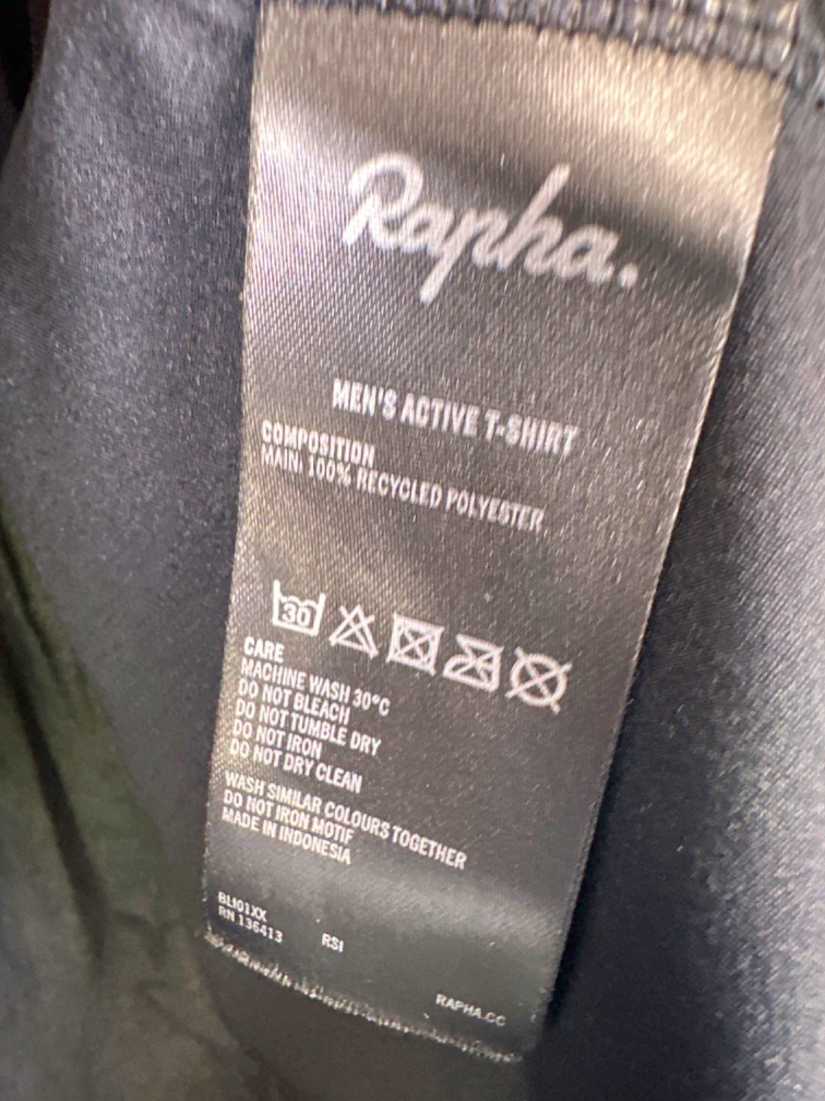 Rapha Black Active T-Shirt Size UK M