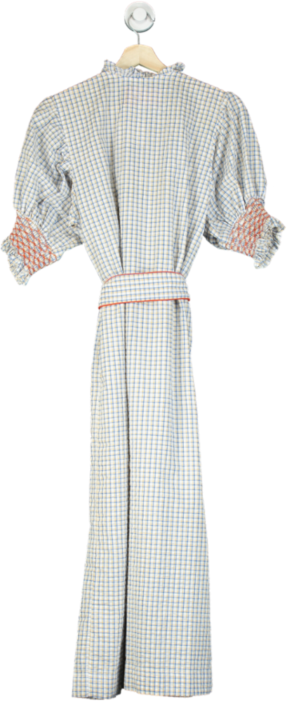Dondolo Blue/White Checked Dress UK S