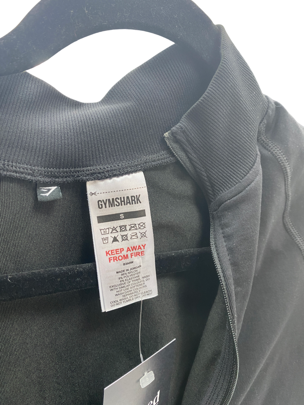 gymshark Black Zip Up Training Top UK S