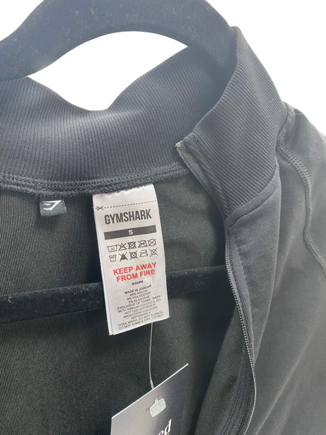 gymshark Black Zip Up Training Top UK S