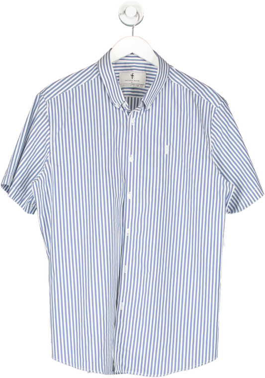 Father Sons White Classic Single Woven Stripe Short Sleeve UK XL