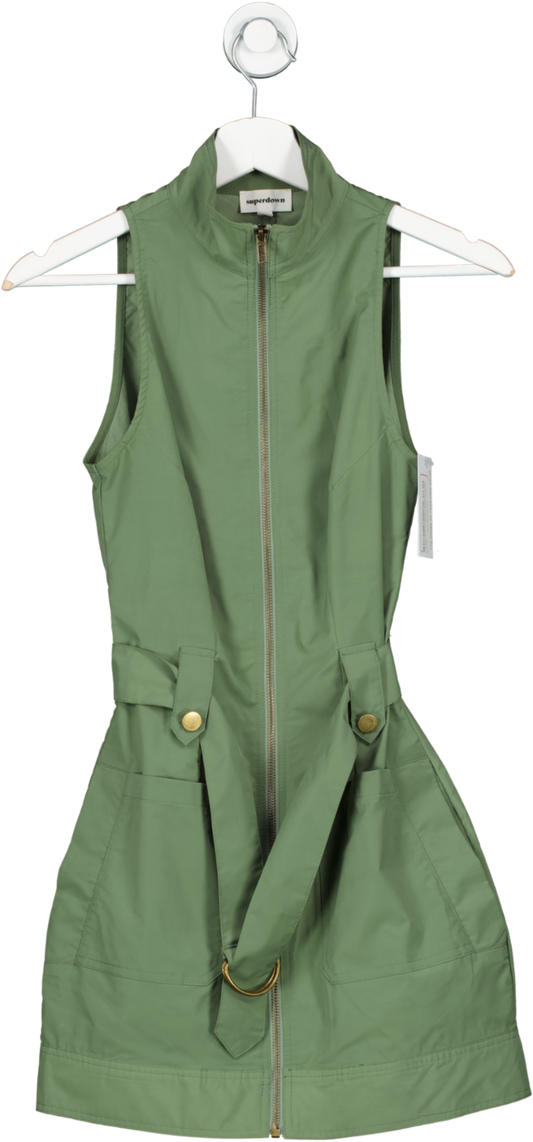 Superdown Green Sofia Belted Mini Dress UK XS