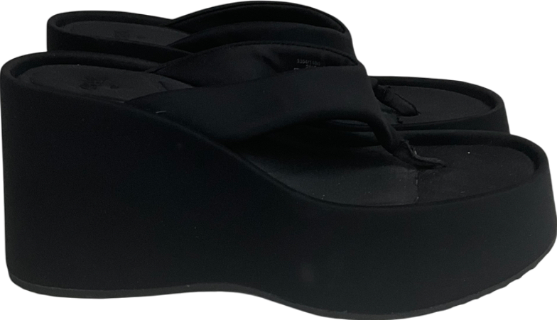 ZARA Black Wedge Sandals UK 7 EU 40 👠