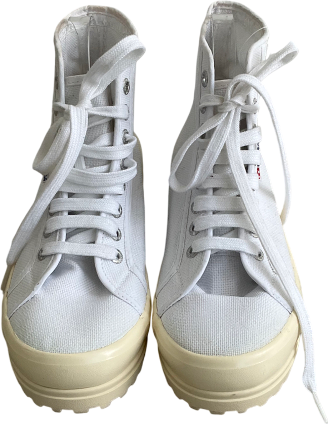 Superga White Canvas High Top UK 6 EU 39 👠