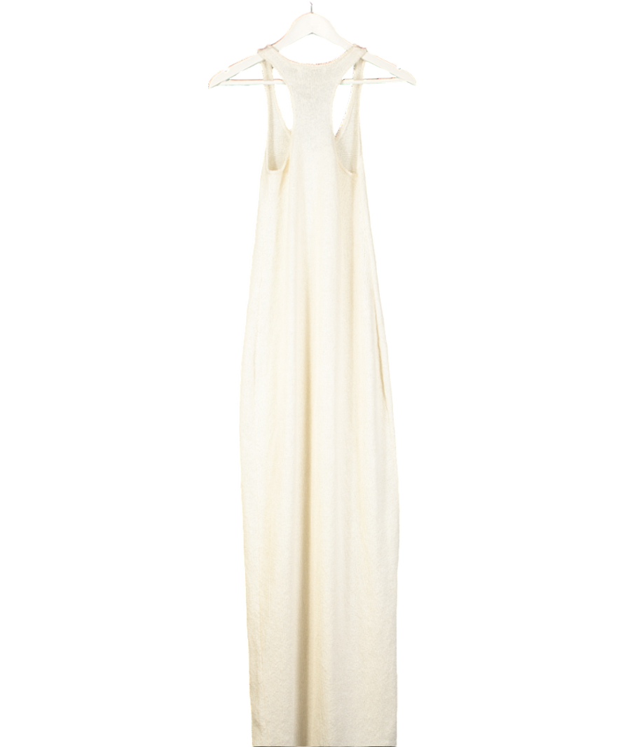 BOA Cream Scoop Neck Knit Maxi Dress UK XS