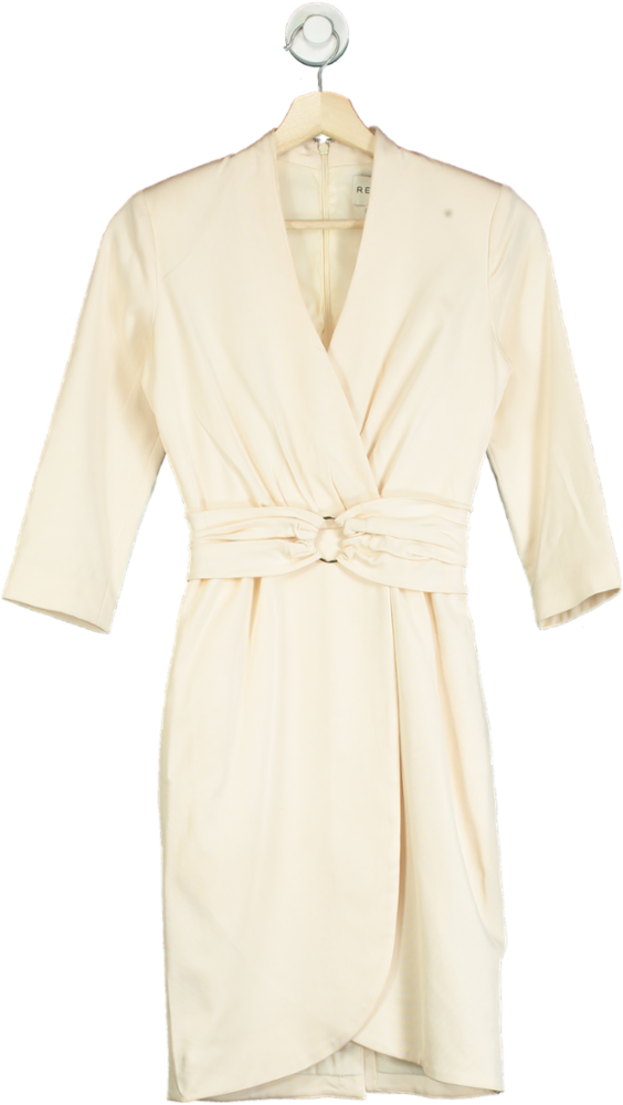 Reiss Cream Wrap Dress UK 4