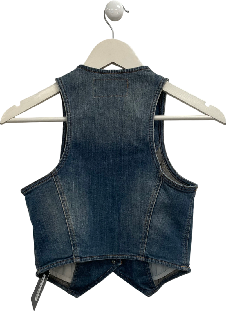 Edc Blue Denim Vest UK XS