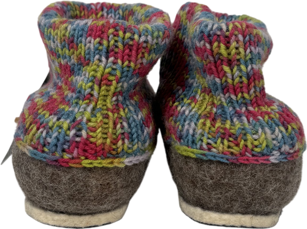 Multicoloured Handmade Soft Knit Slipper 12-18 Months