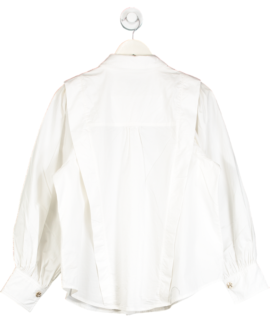 Mint Velvet Cream Cotton Puff Sleeve Shirt UK M
