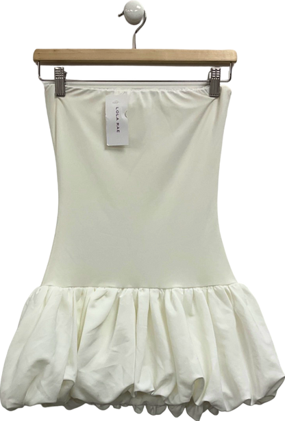 Lola Rae White Strapless Ruffle Dress UK S/M