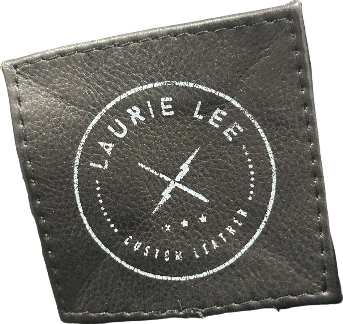 Laurie Lee Black Custom “Cute but Psycho” Leather Biker Jacket UK S