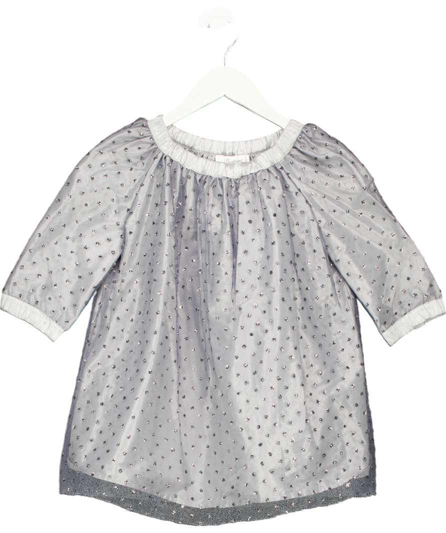 Bonpoint Grey Floral Sequin Embellished Dress 6 Years