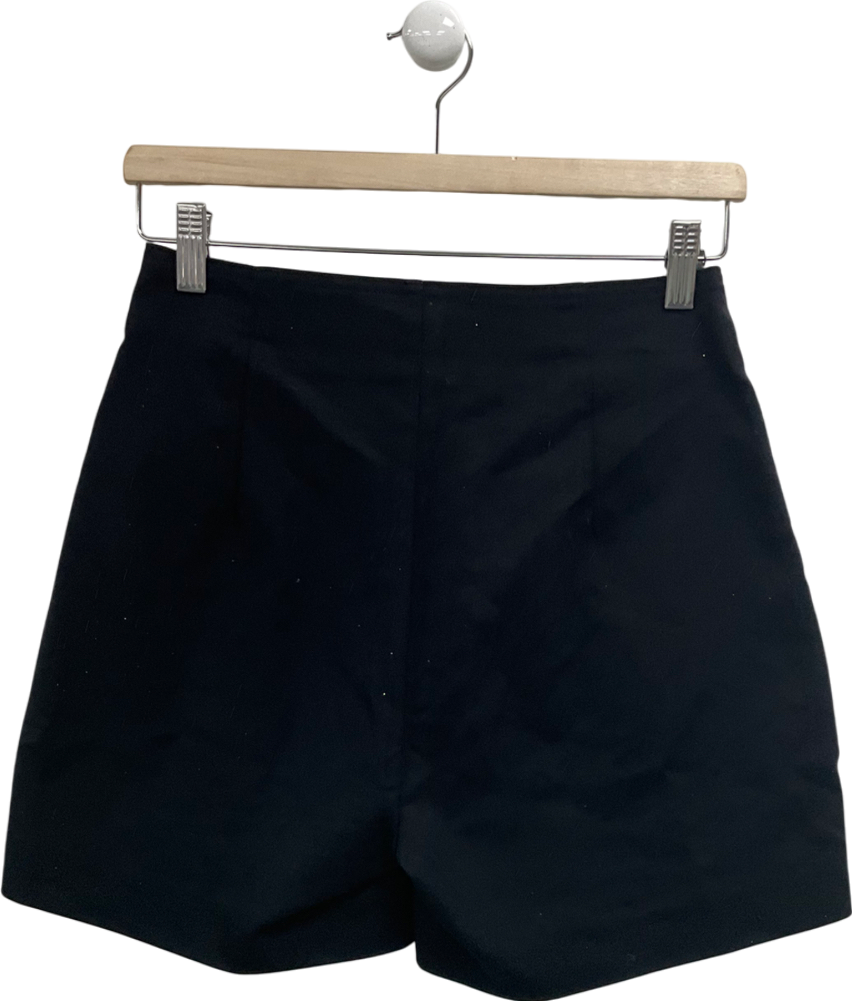 Stradivarius Black High Waist Shorts UK 8
