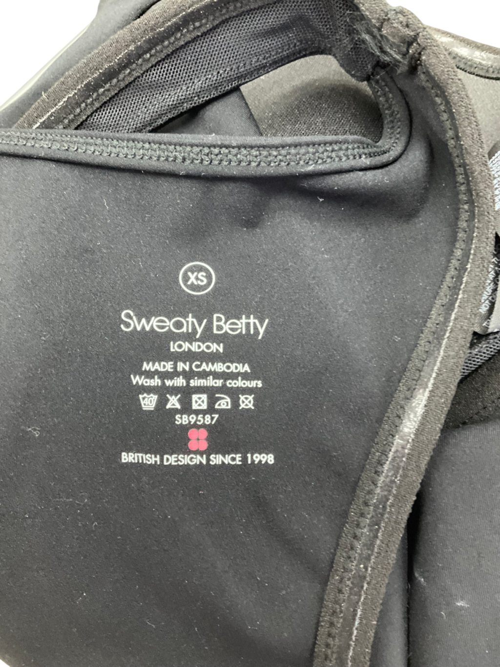 Sweaty Betty Black Cut Out Top UK XS