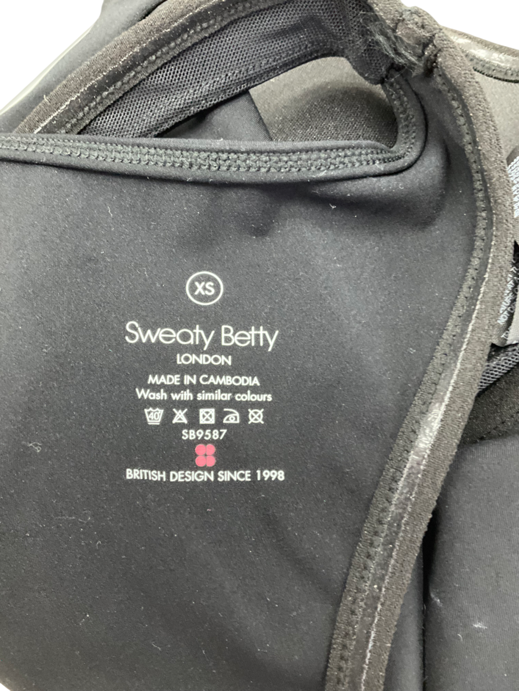 Sweaty Betty Black Cut Out Top UK XS