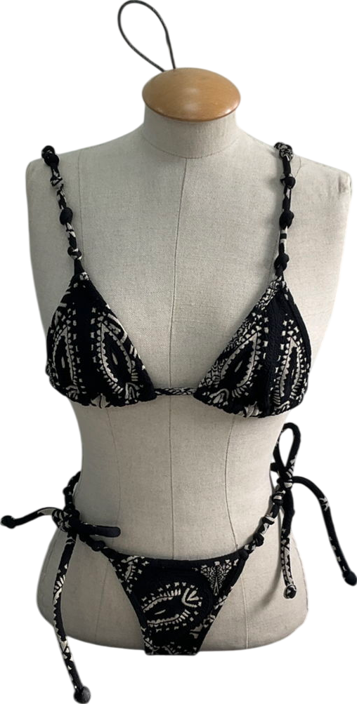 Devon Windsor Eden Emma Black Paisley Bikini Set UK XS