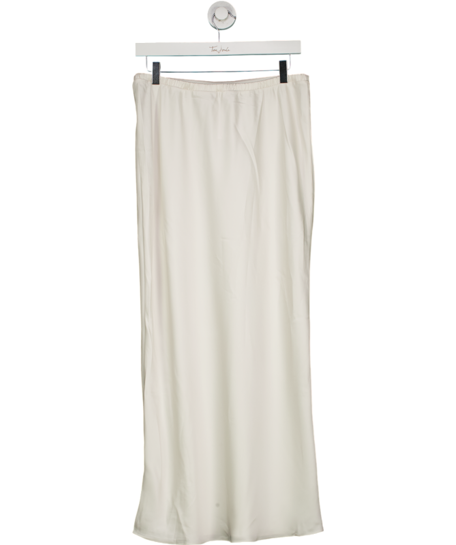 Lounge White Satin Maxi Skirt UK M