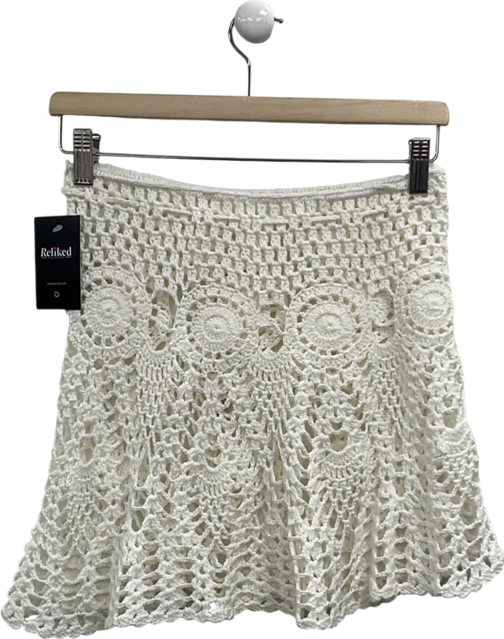 Cream Crochet Skirt UK S