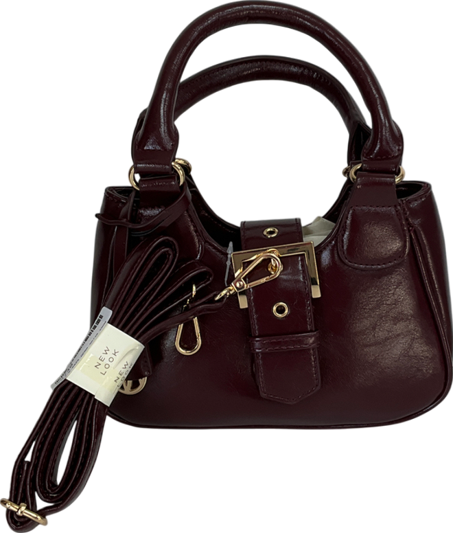 New Look Cross Body Grab Bag In Burgundy One Size