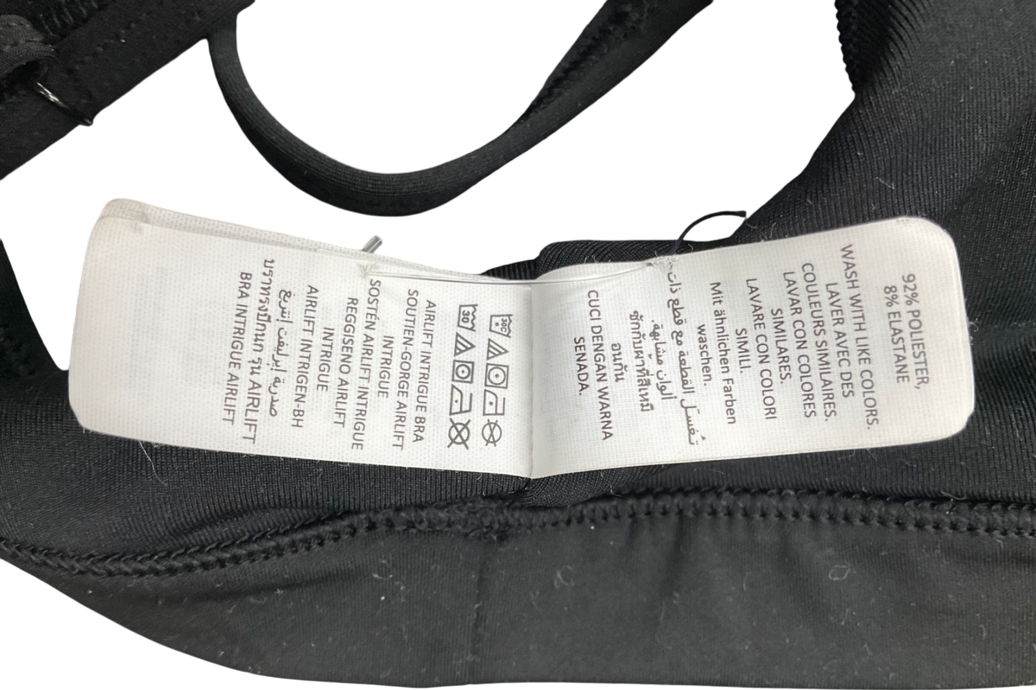 alo yoga Black Airlift Intrigue Bra UK XS