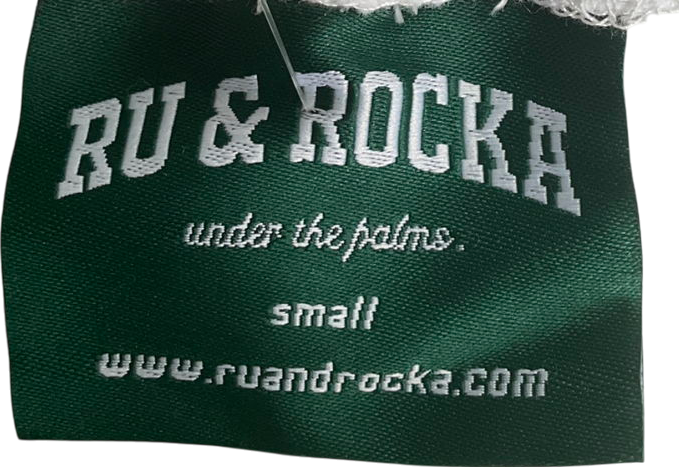 ru & rocka Grey Boxy Varsity Shorts UK S