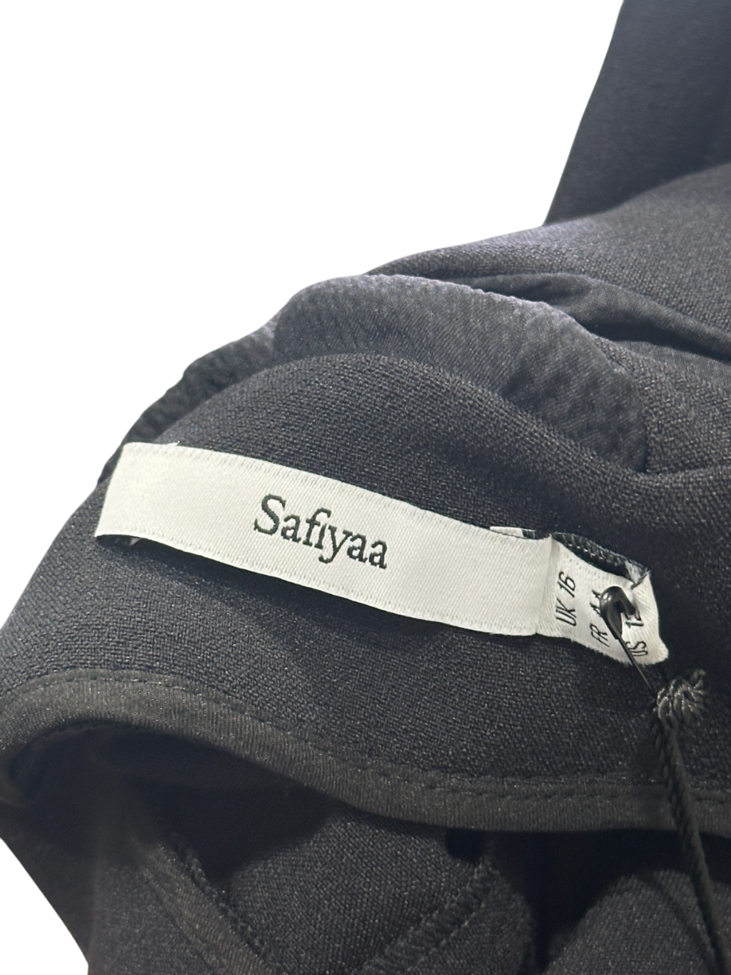 Safiyaa Black Indra Silk And Crêpe Jumpsuit UK 16