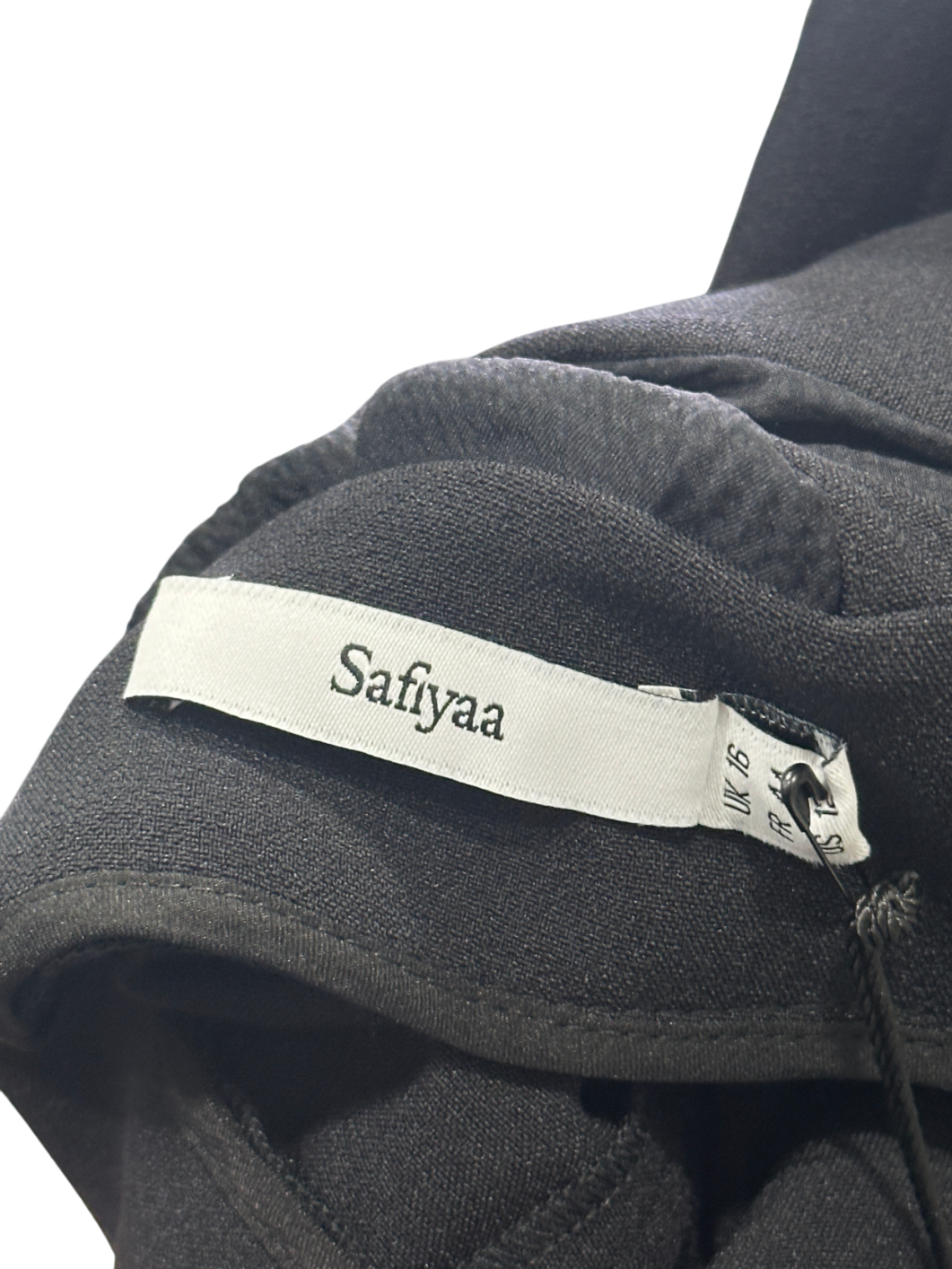 Safiyaa Black Indra Silk And Crêpe Jumpsuit UK 16