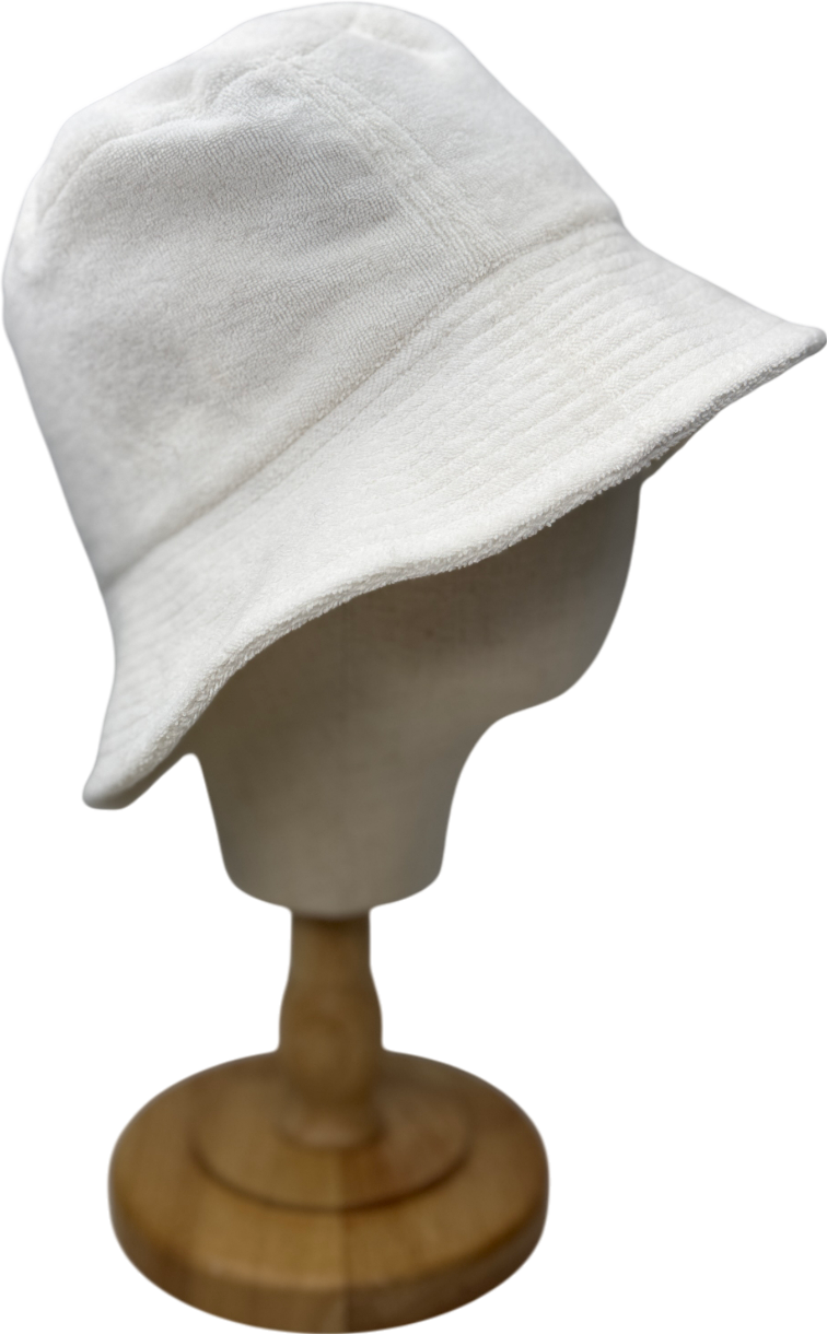 Arket White Terry Bucket Hat 54cm UK S