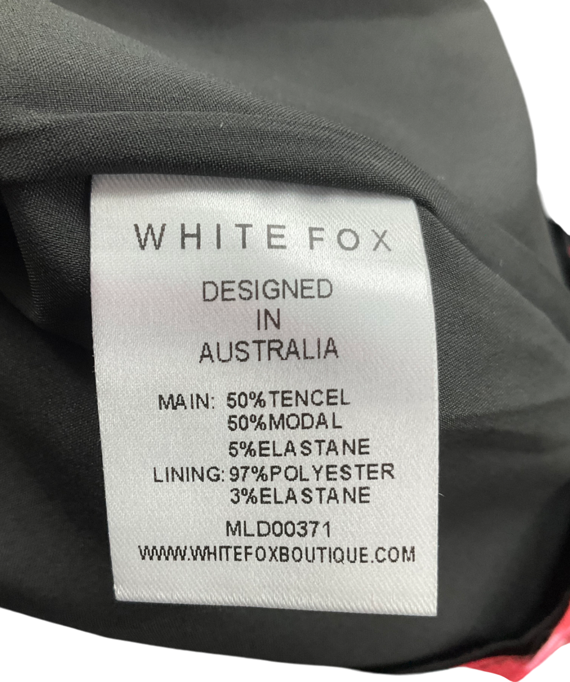 White Fox Black Party Next Door Mini Cherry Dress UK XL