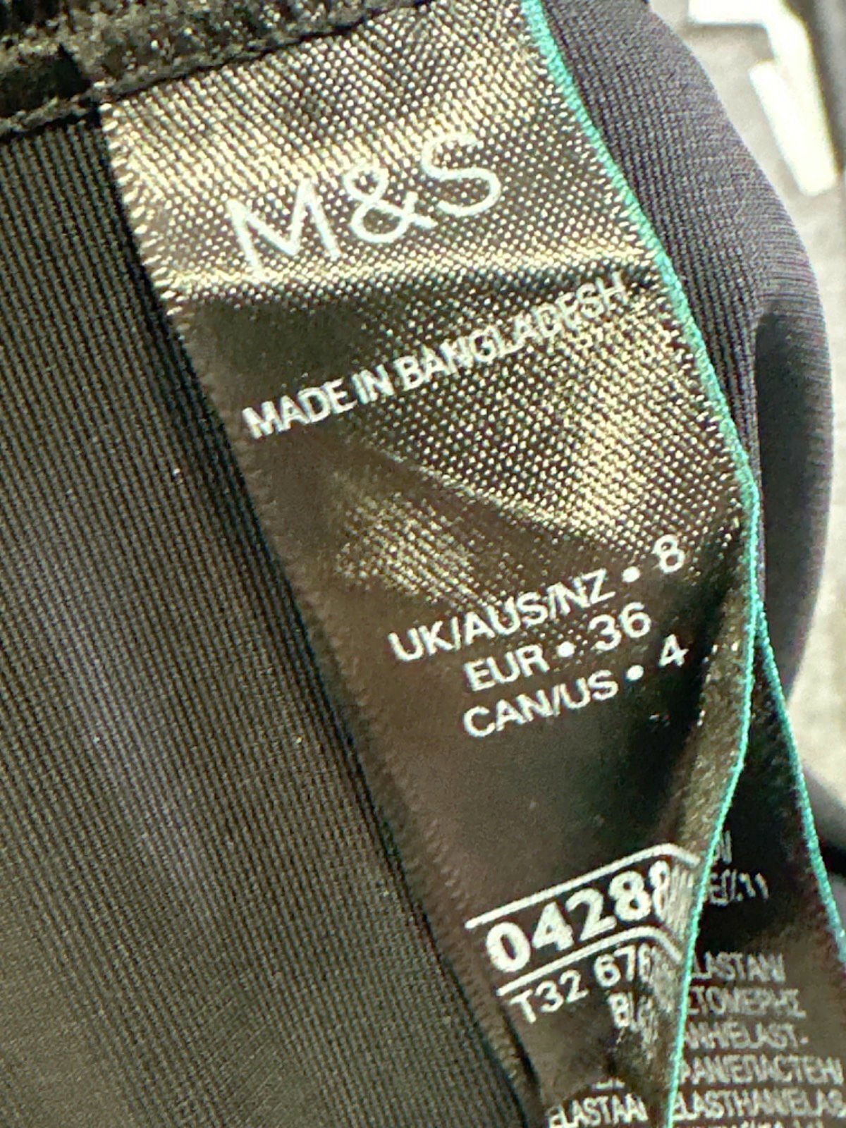 M&S Black Bodysuit UK 8