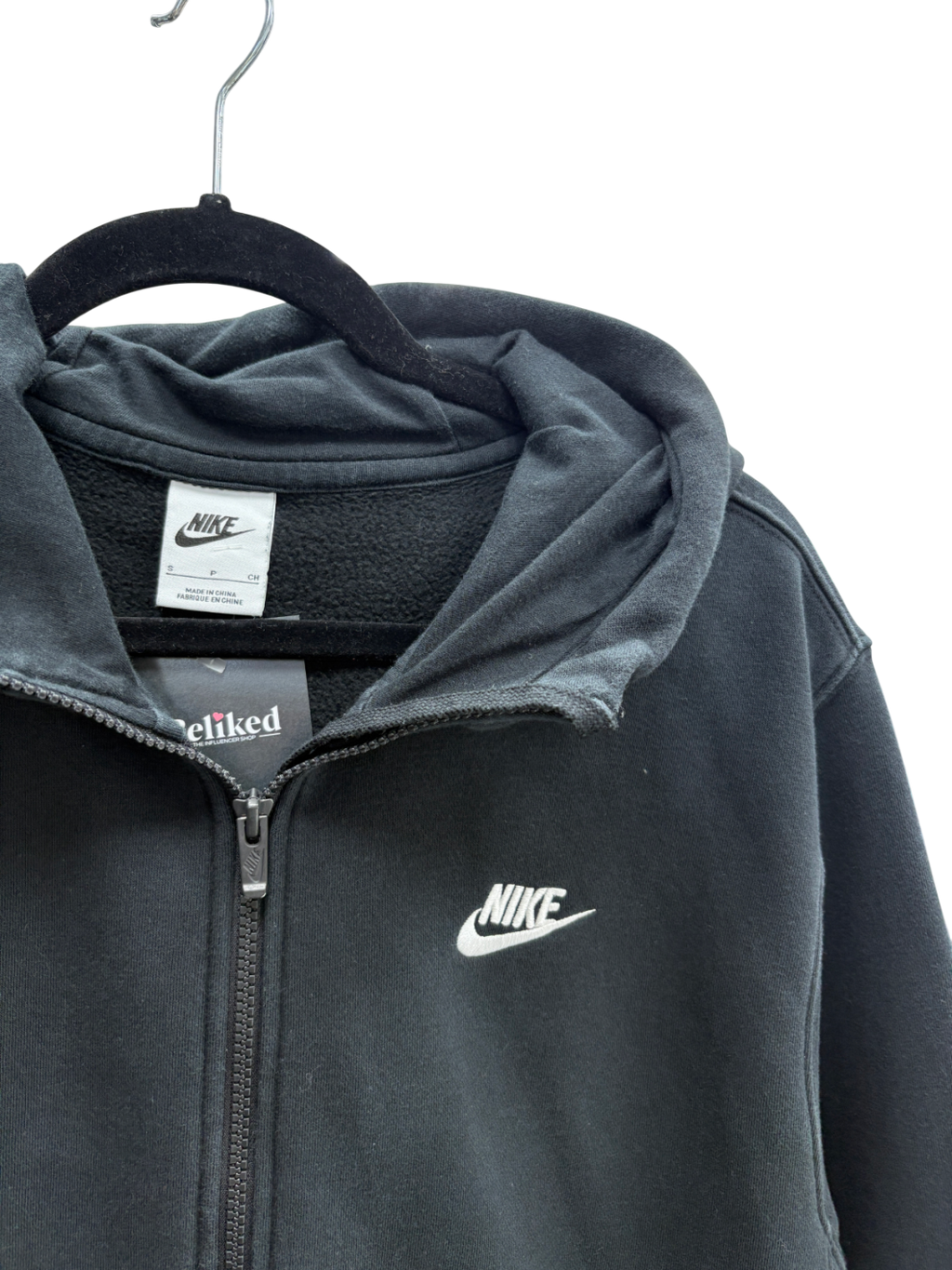 Nike Black Zip Up Hoodie UK S