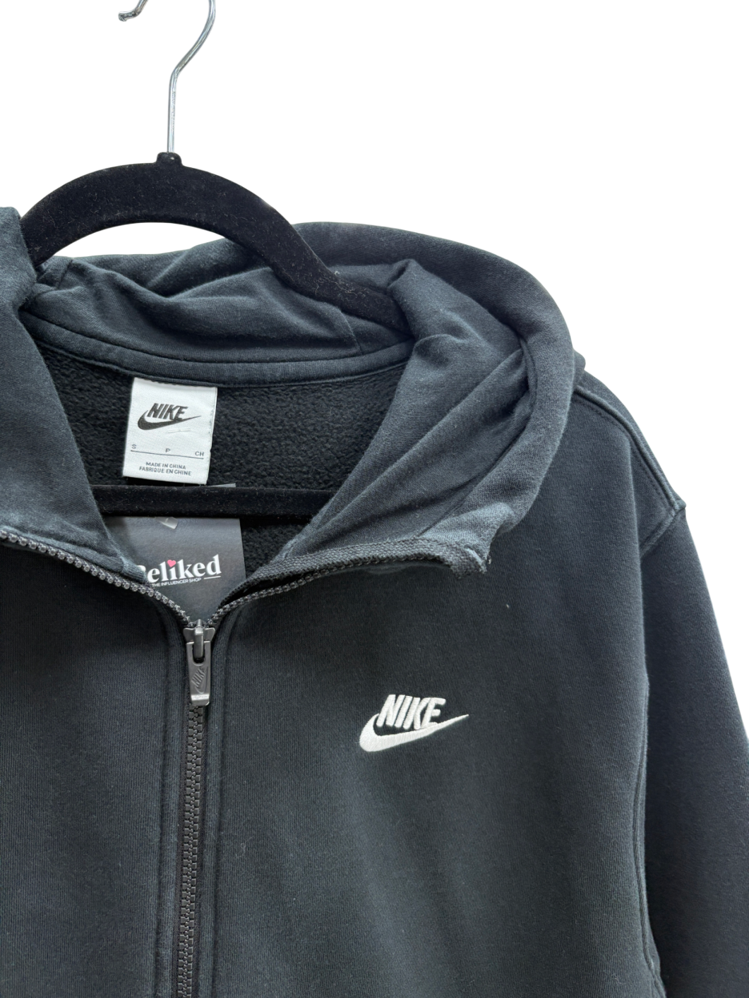 Nike Black Zip Up Hoodie UK S
