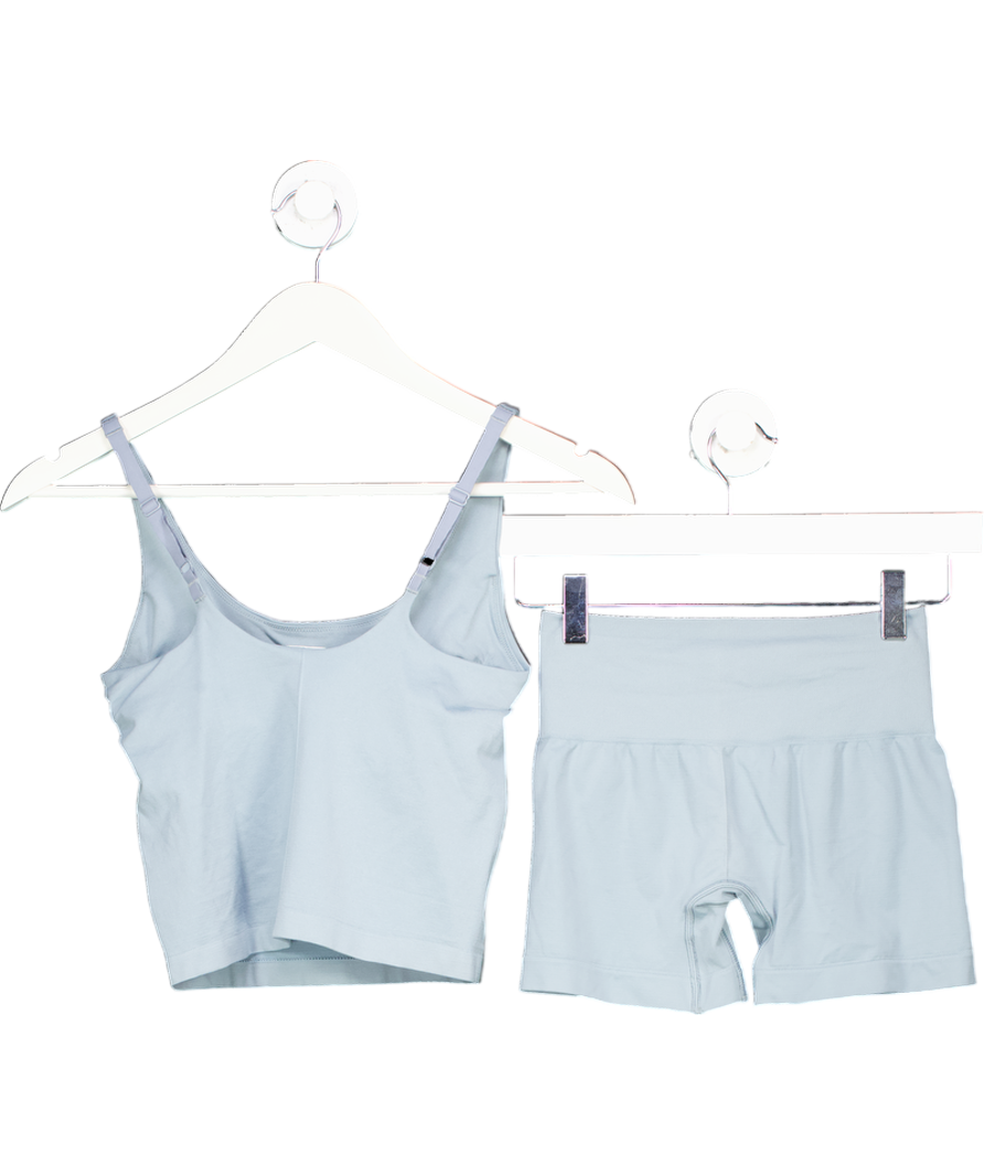 gymshark Blue Soft Sculpt Tank Top And Shorts UK XS/S