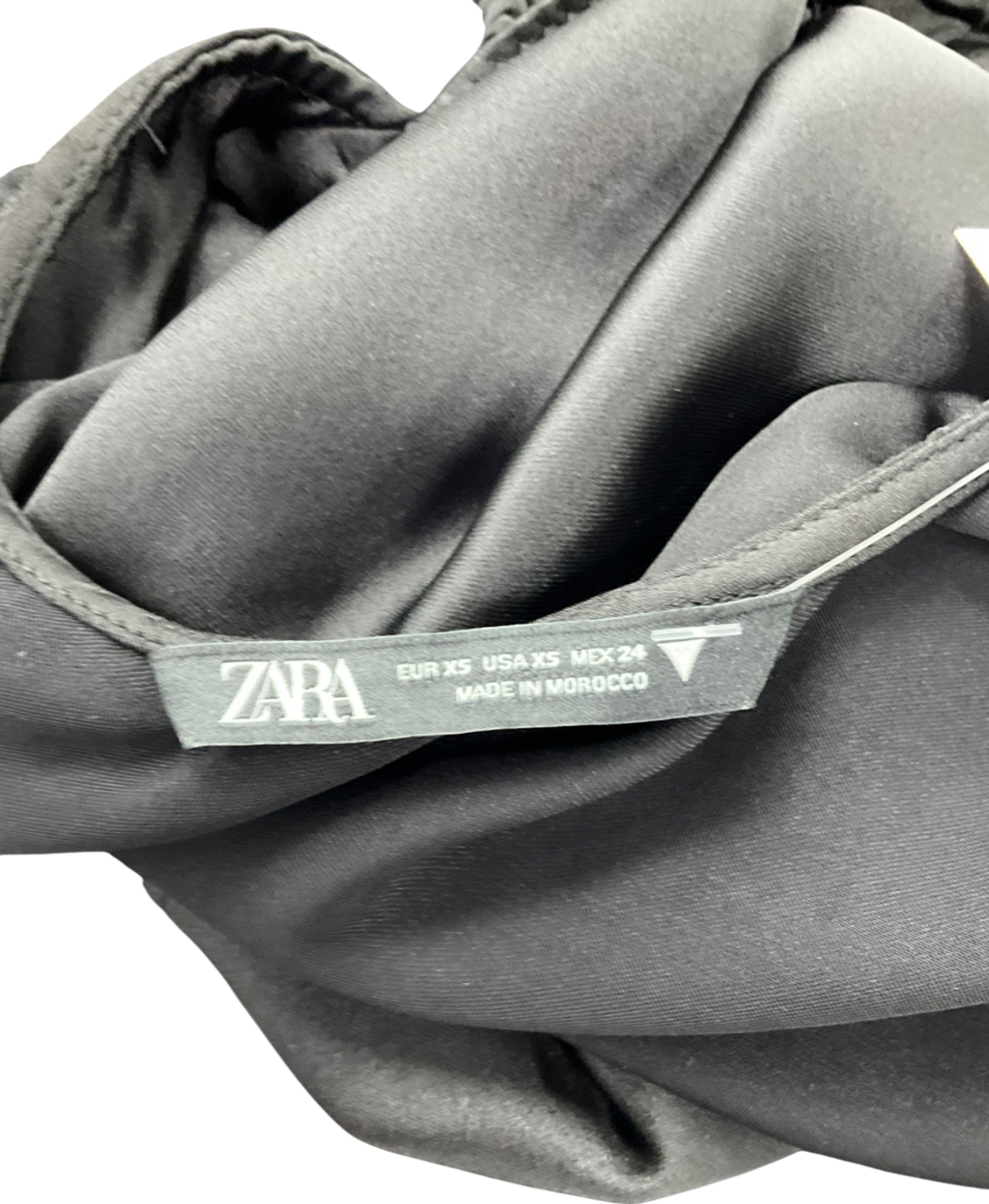 ZARA Black Open Back Satin Dress UK XS