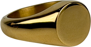 CRAFTD LONDON 18k yellow gold plated Round Signet Ring SIZE Q